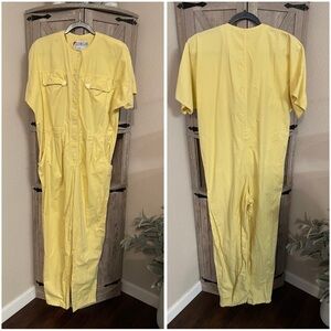 Chaus Vintage Yellow Oversized Cotton Jumpsuit